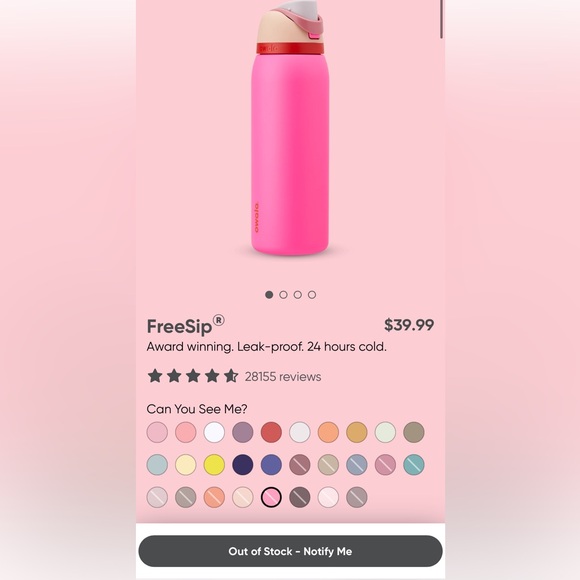 Owala Pink Water Bottle - Picture 2 of 6